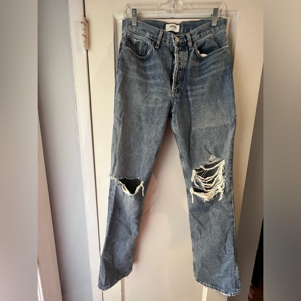 AGOLDE Lana High-Rise Vintage Straight-Leg Jeans in Backdrop 26 - Picture 2 of 9